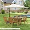 Costway 10' Hanging Umbrella Patio Sun Shade Offset Outdoor Market W/t Cross Base Beige